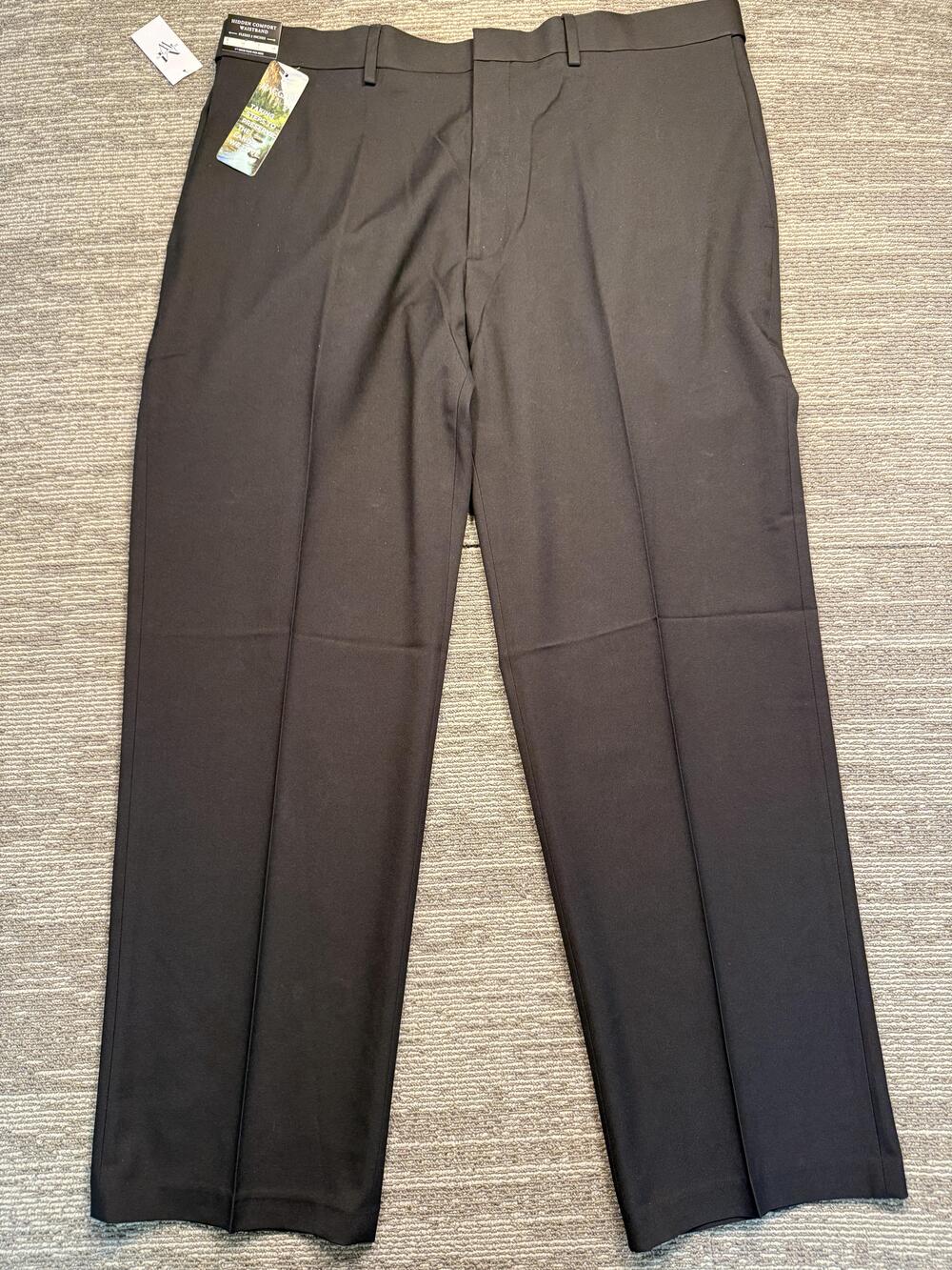 Haggar Premium Comfort Dress Pants Mens 40x30 Black Classic Fit Straight Leg